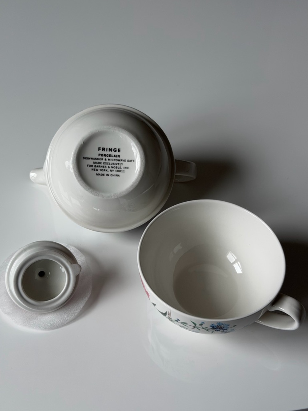 Fringe Porcelain 2-Piece Stacking Tea for One Teapot - Floral  Peony Butterfly - Picture 7 of 13